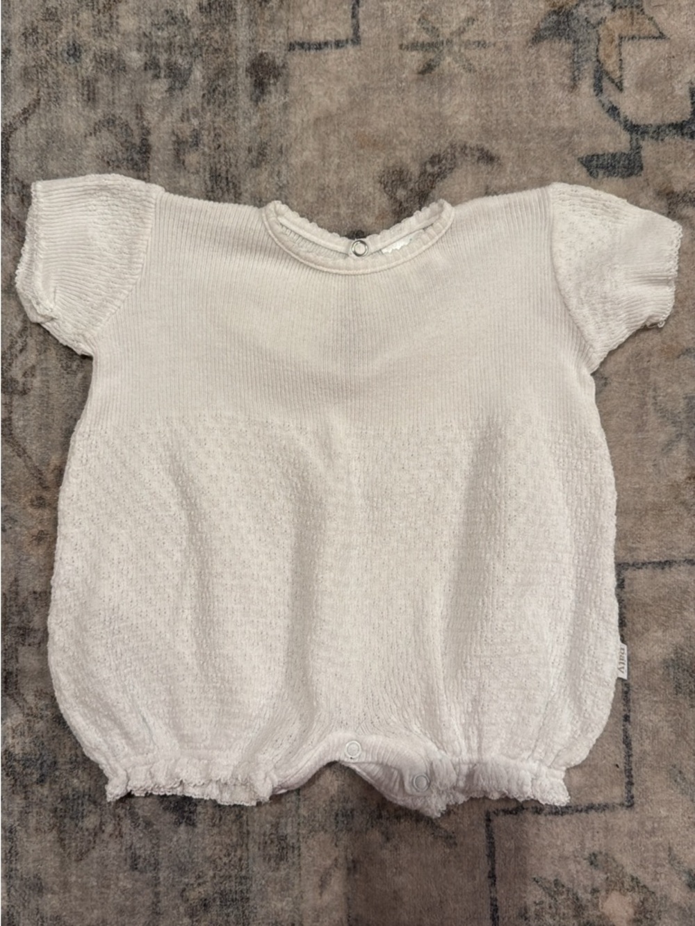 Paty White Knit Baby Romper